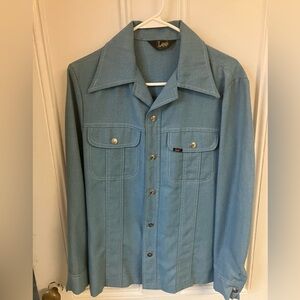 Vintage Lee Men's Light Blue Casual Button-Up Tailored Blazer Jacket